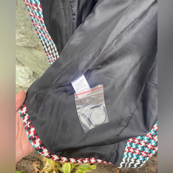 Venus Womens Overcoat Long Dress Coat | Size 12 | Woven Hounds Tooth Heavy - Picture 10 of 10